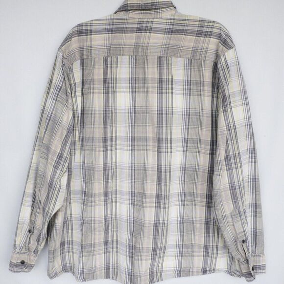 Wrangler Jeans Co. Men’s Size XL Shirt Plaid Gray White Yellow Button Vintage - Picture 5 of 10